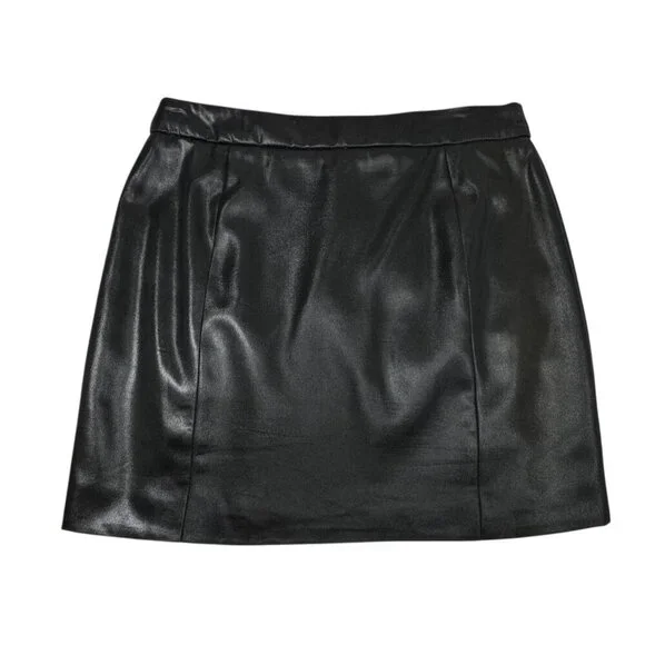 Gucci Black Mini Skirt SZ 6 Black Silk Blend Zipper Contemporary Designer